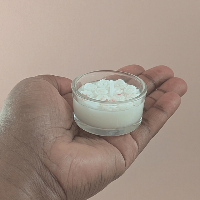 🕯️ Bougie chauffe-plat rose 16g – Musc Blanc