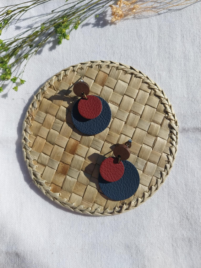 Boucles d'oreilles en matière végétale de pommes 