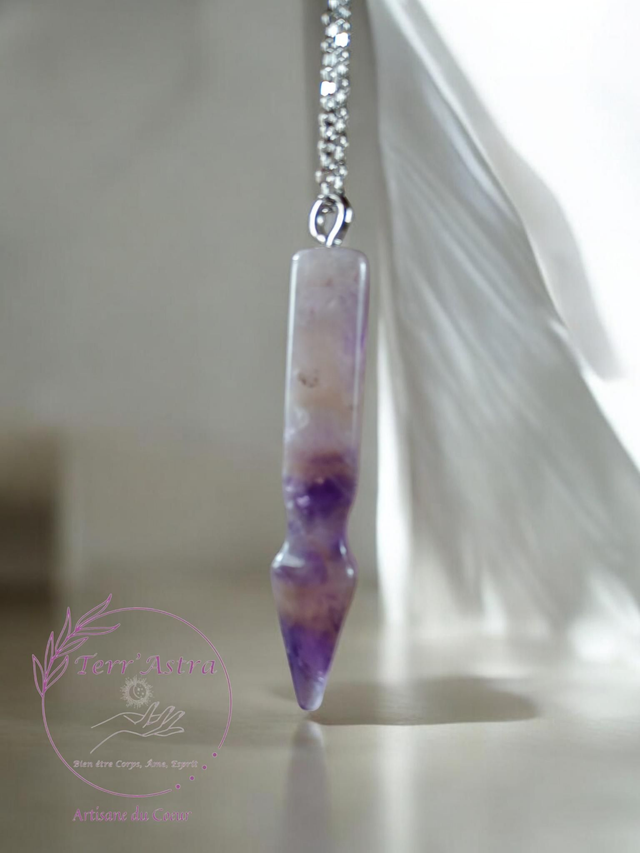 Pendentif pendule en améthyste
