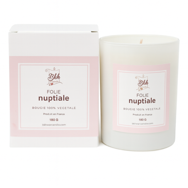 Bougie folie nuptiale 180g (Bougie 100% végétale)