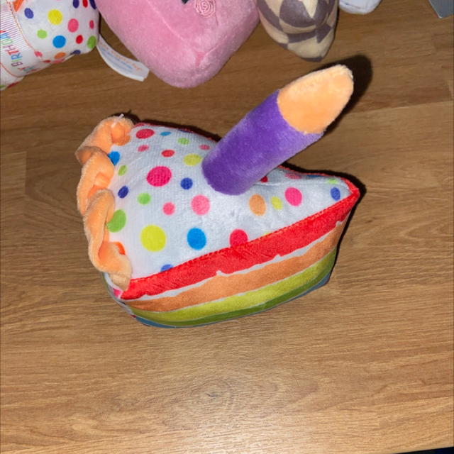 Birthday cake dog toy