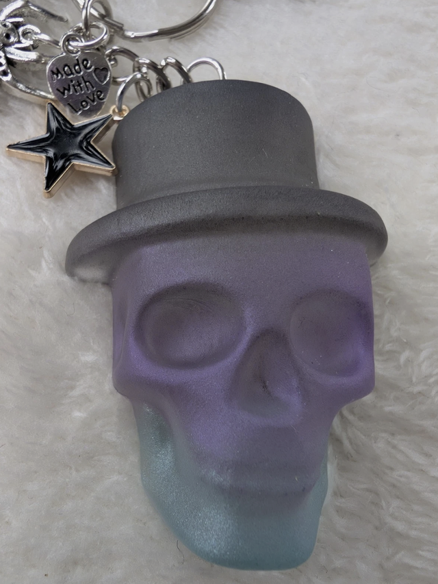 Funky Skull Keyring (Top Hat Design)