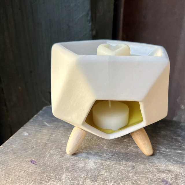 Brûle parfum octogone jaune 