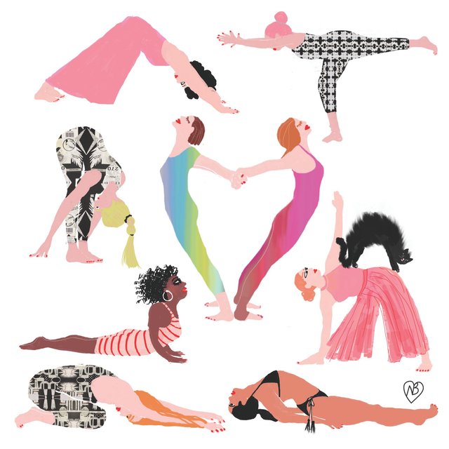 Yoga with Cats Postcard 