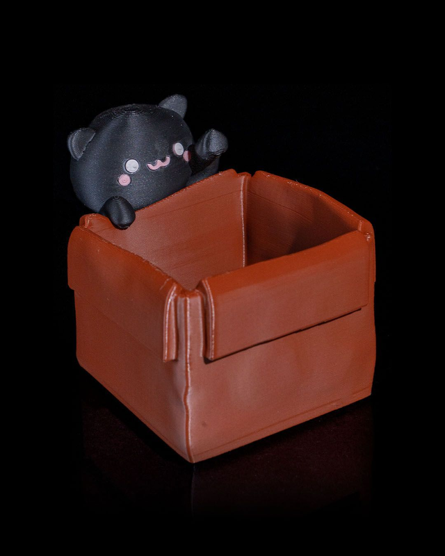 Pot à crayon chat boite en carton