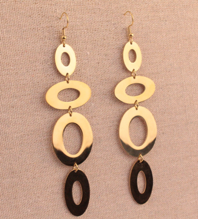 Pendientes acero aros irregulares