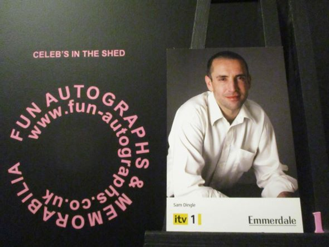 James Hooton (Sam Dingle) Original Emmerdale Yellow &amp; Black Itv1 Logo Cast Card (1)