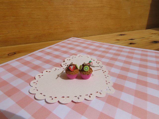 🧁 Boucles d'oreilles - Cupcakes aux pommes