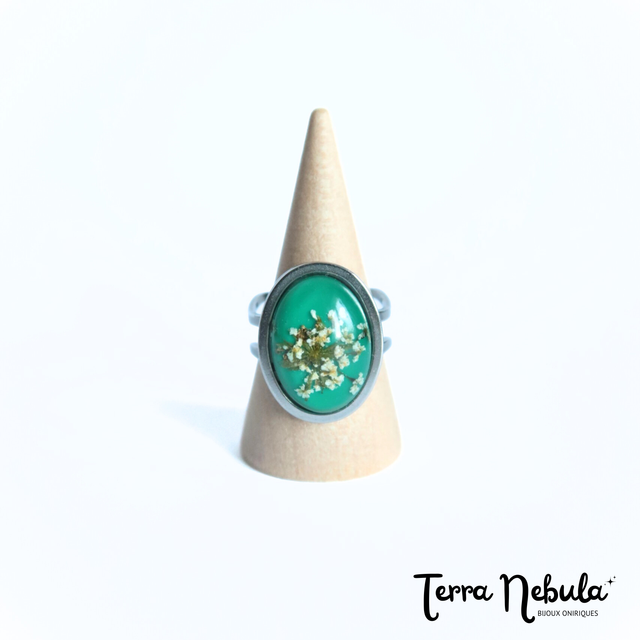 Bague ovale fleurie Enchantement | BA020 | Ombelles