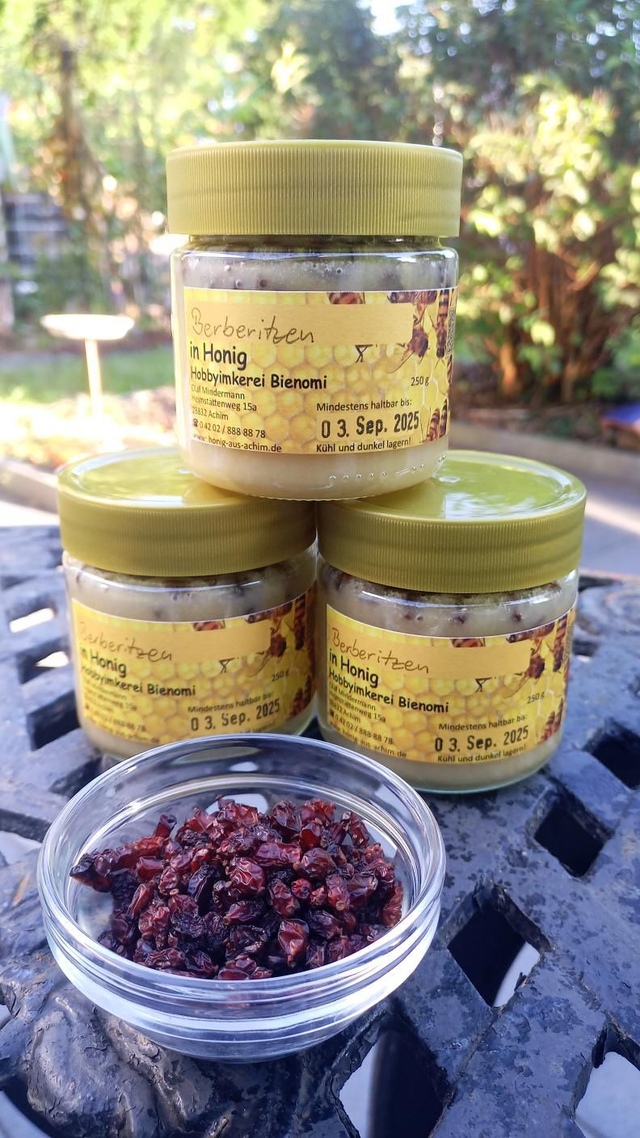 Berberitzen in Honig, 250-g-Glas