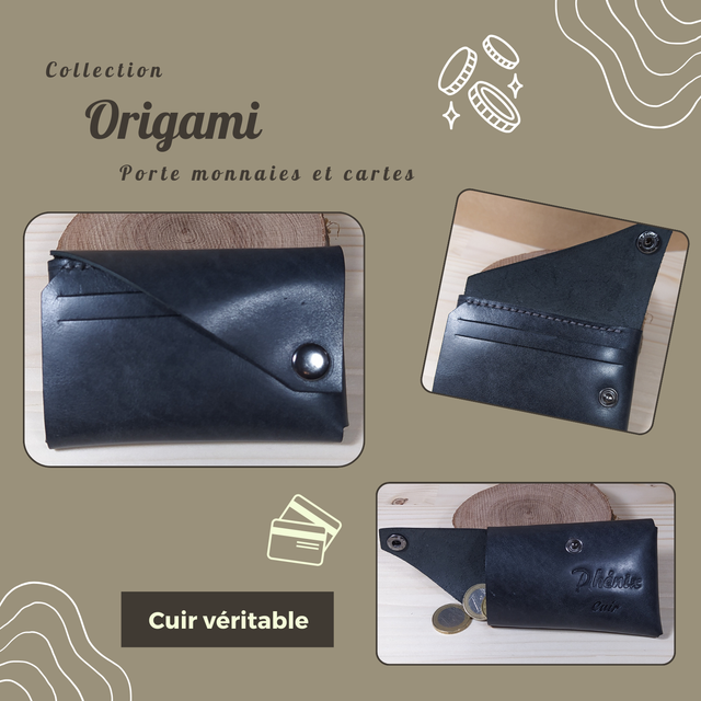 ORIGAMI porte monnaie/carte - Anthracite
