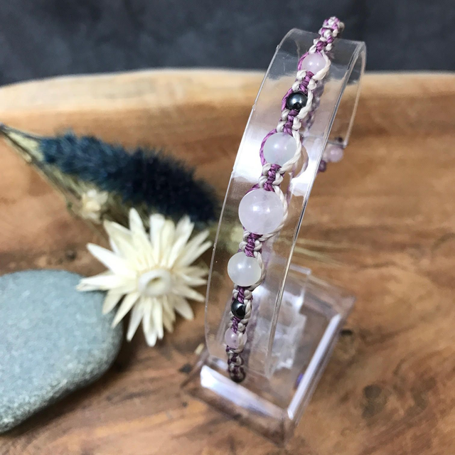 Quartz rose / Jade / hématite