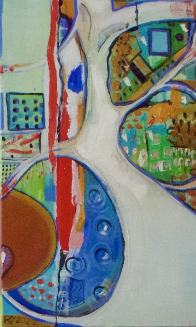 ART ABSTRACT OIL ON CANVAS - IS-LAND11