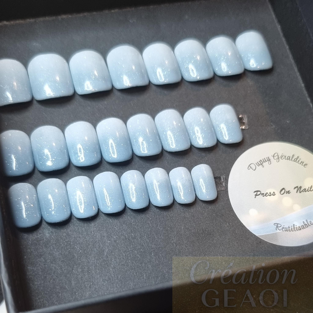 Babyboomer blue pailletée little Carré S créer sur commande délai de 7jours ouvrable