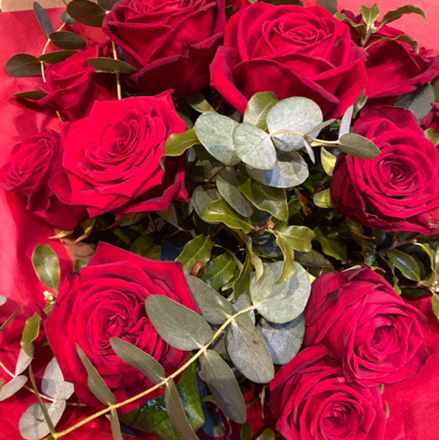 Hand Tied - Valentines Red Roses Bouquet