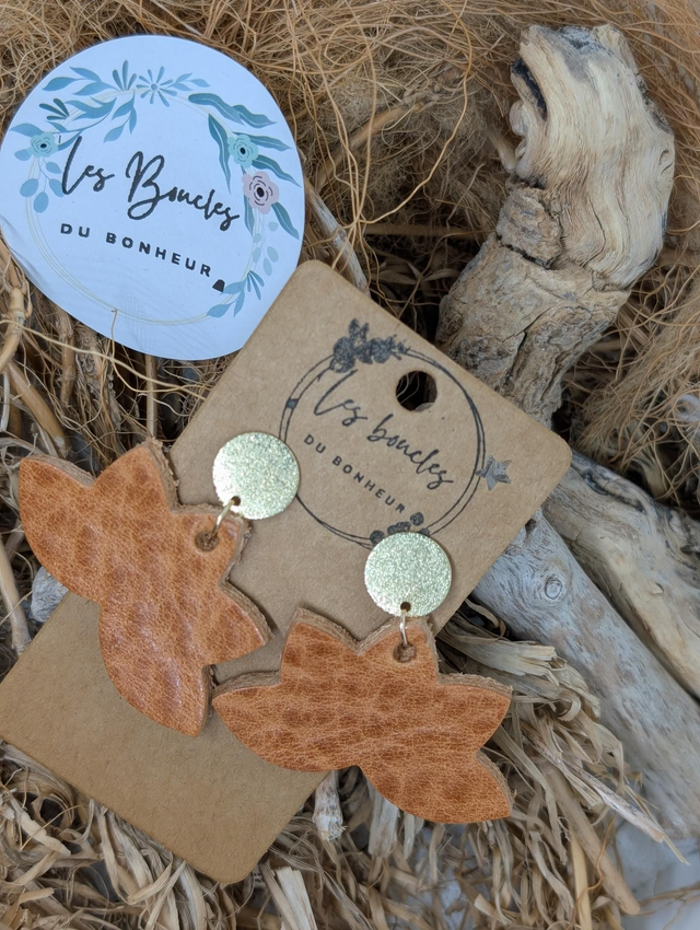 Boucles d&#039;oreilles Évasion marron lotus ev030