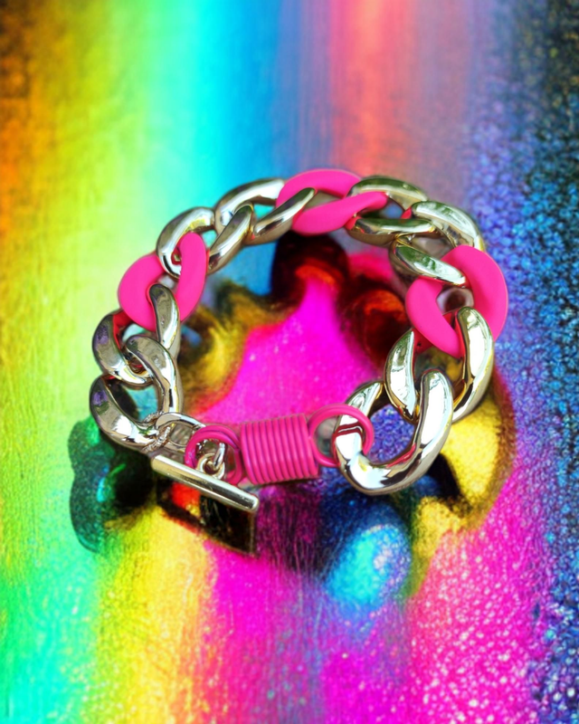 Bracelet &#039;Neon Chain&#039; - PINK