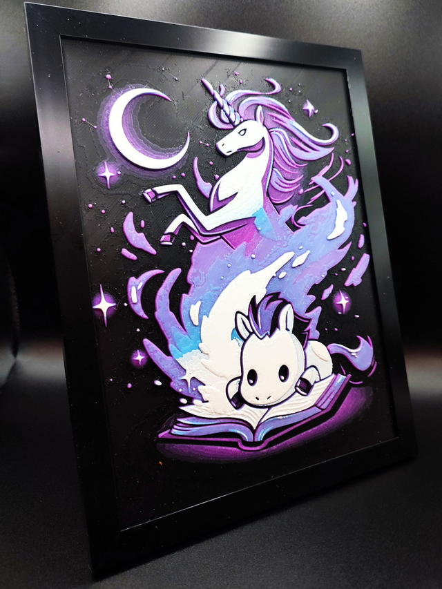 Cadre décoratif 3D personnalisé – 15×20 cm - Animal Mignon Licorne