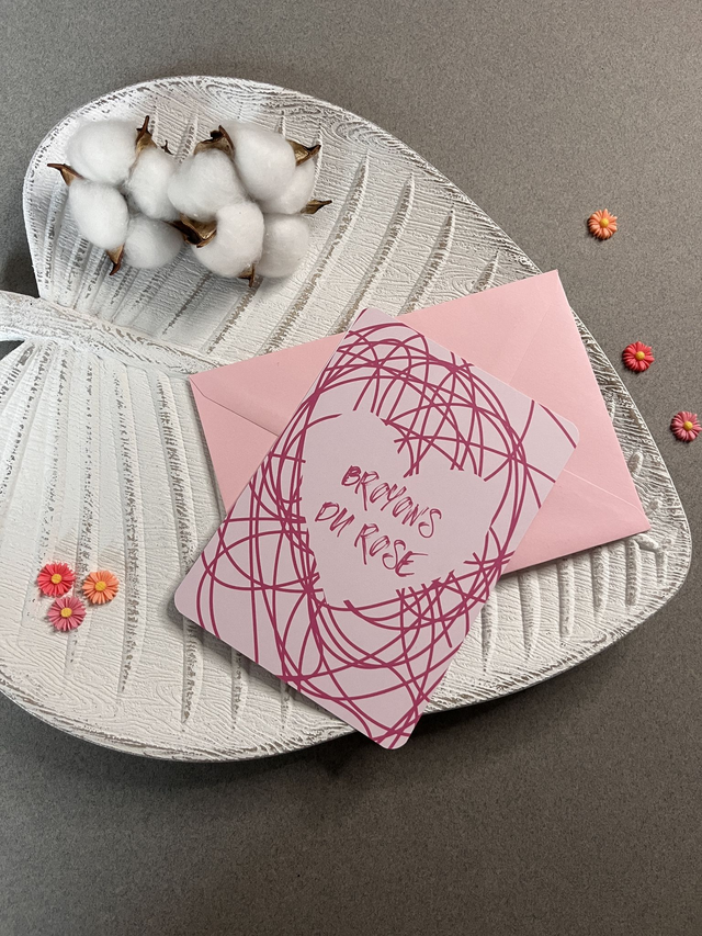 Carte de vœux "Broyons du Rose"