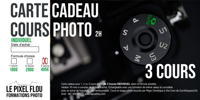 BON CADEAU POUR 3 COURS 2H EN INDIVIDUEL