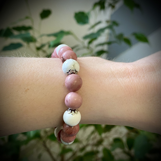 Bracelet Rhodonite et Howlite