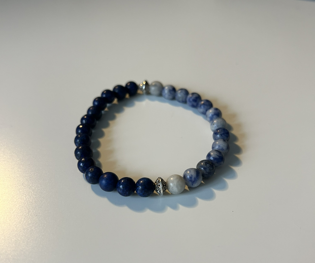 Lapis Luzli &amp; Blue Dot Stone Bracelet