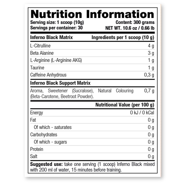 INFERNO BLACK - STACKER2 - LEMON LIME - 300gr