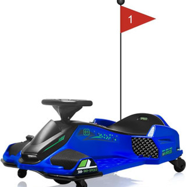 Drift Rider 360 24V Electric Go Kart Blue with EVA Rubber Wheels