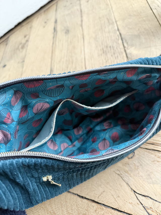 Sac Demi Lune velours côtelé - VERT CANARD