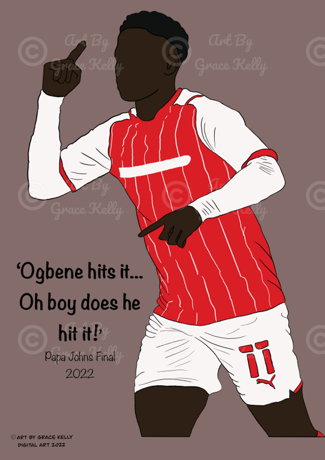 Chiedozie Ogbene - Rotherham United Print (Papa Johns Final 2022)