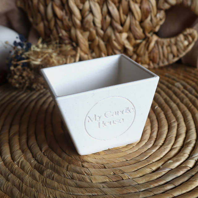 Pot Bougie Carré Jesmonite - Rose ou Blanc 🌼