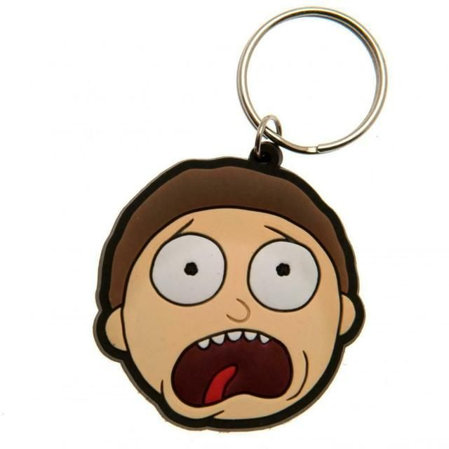 Rick &amp; Morty Rubber Keyring Terrified Face