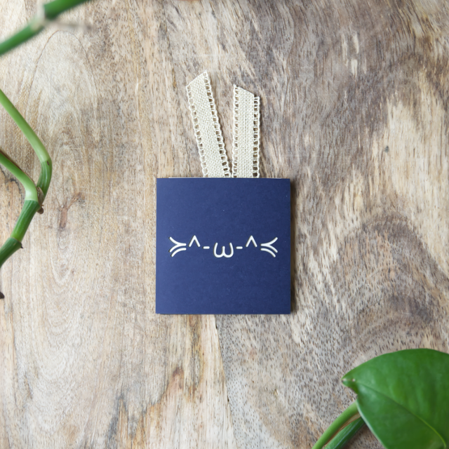 Mini-Carte Kaomoji "Chat" (5 x 5 cm)