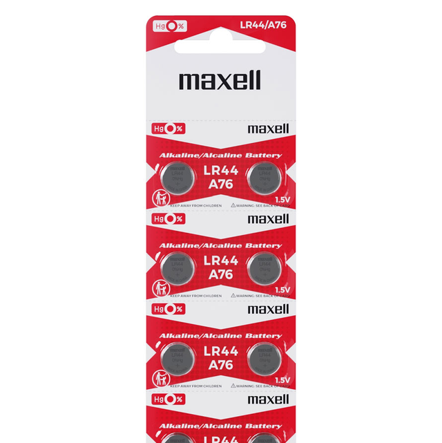 LR44 (A76) Maxell Alkaline Battery (Pack 10)