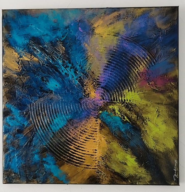 Art contemporain - tableau abstrait coloré œuvre d'art originale signée