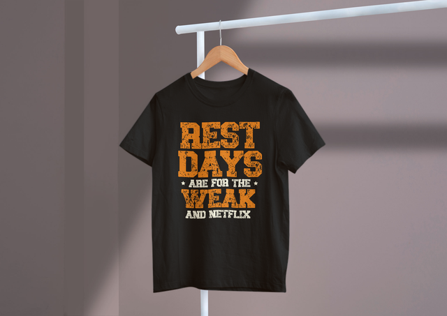 Rest Days Are For The Weak And Netflix Fitness Fun Relaxation. Ruhetage sind etwas für Schwache und Entspannung mit Netflix-Fitness-Spaß