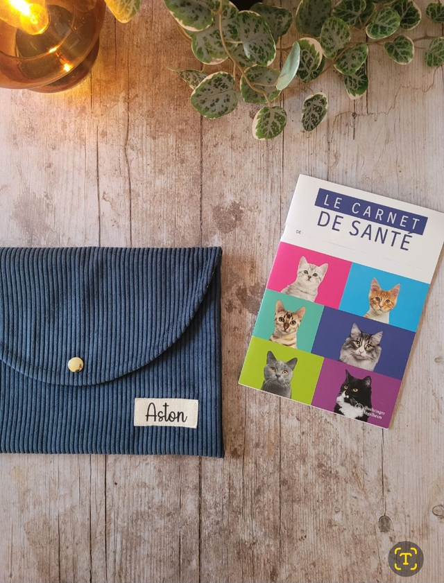 Pochette pour carnet de santé Bleu nuit