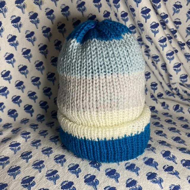 Winter storm colorway reversible beanie