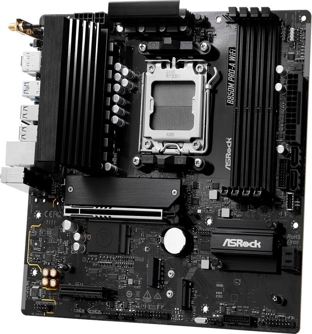 02.2.0132 – Scheda Madre ASRock B850M Pro‑A WiFi – Micro‑ATX professionale nera con WiFi 7 per Ryzen 7000/8000/9000