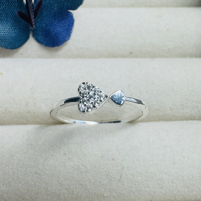 Anel falange coração cravejado 