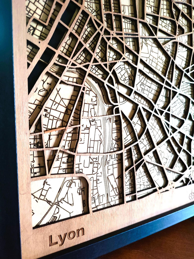 B07 – Carte de Lyon 3D – Décoration Murale