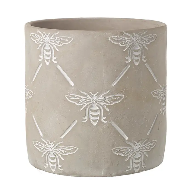 Grey Cement Bee Pot