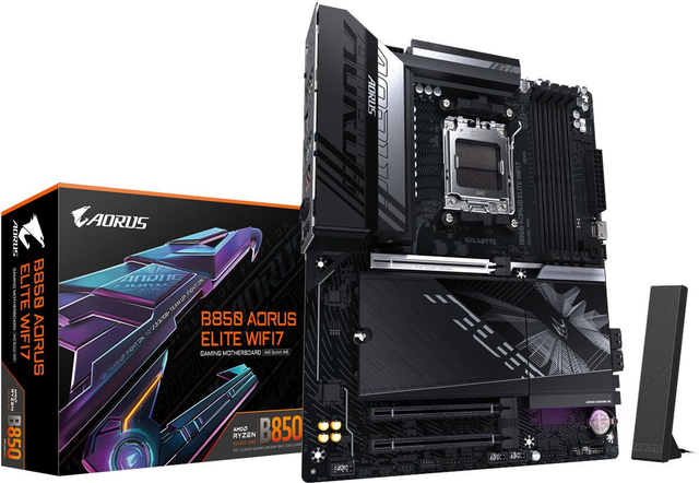 02.2.0105 – Scheda Madre Gigabyte B850 AORUS ELITE WIFI7 – ATX mid‑range nera con WiFi 7 per Ryzen 7000/8000/9000