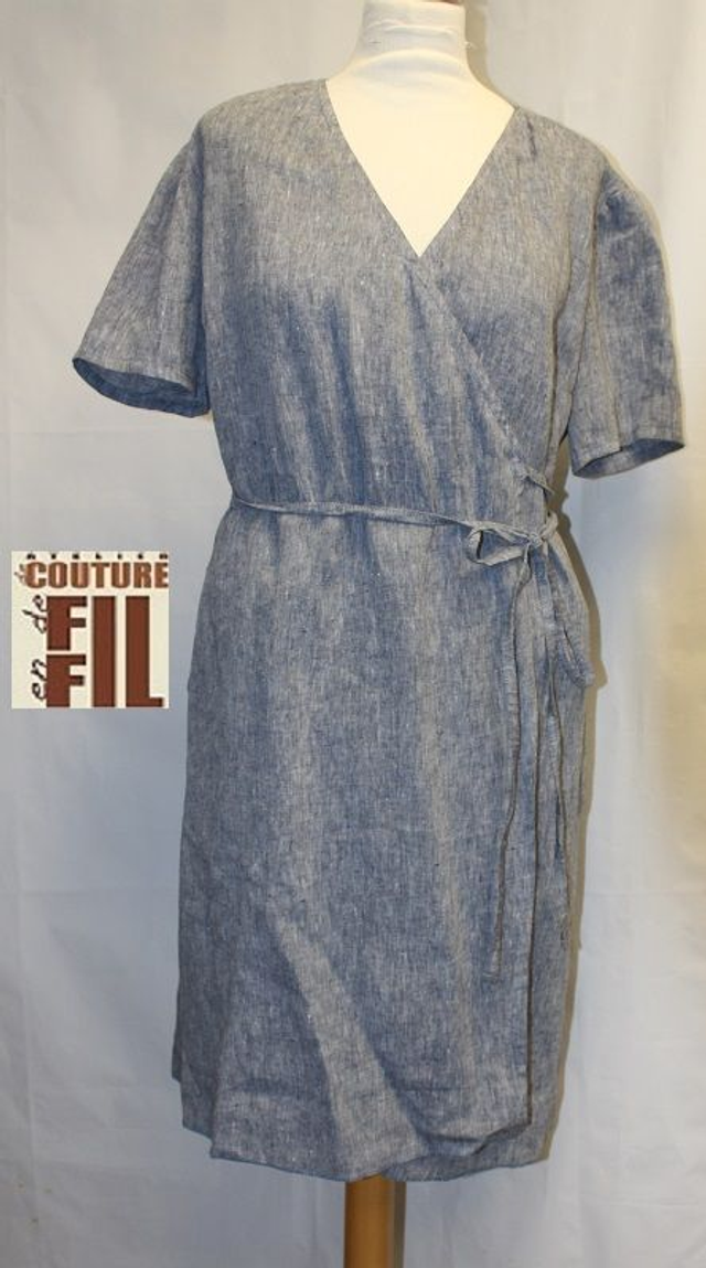  Robe en lin bleue 