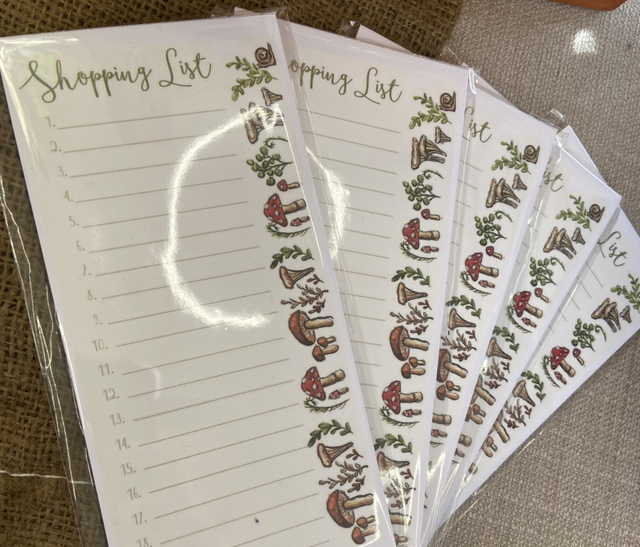 Mushroom Shopping List Notepad 