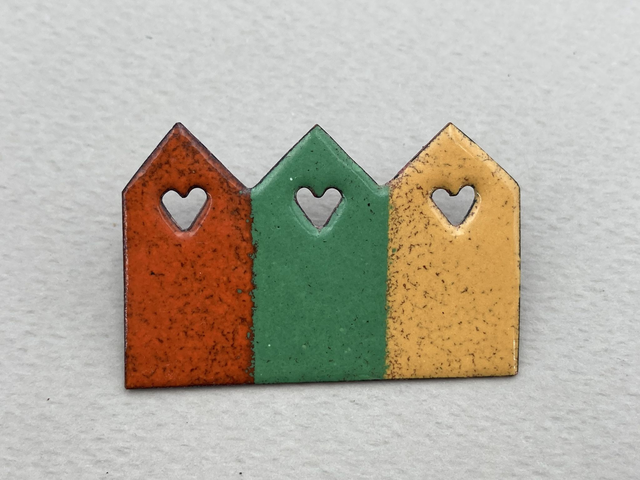 Broche Cabines Orange, Vert et Jaune 