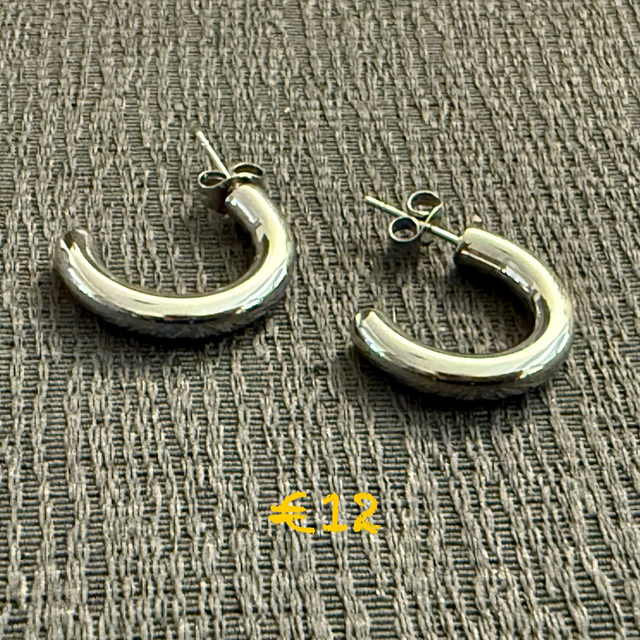 Oorbellen 20mm zilver