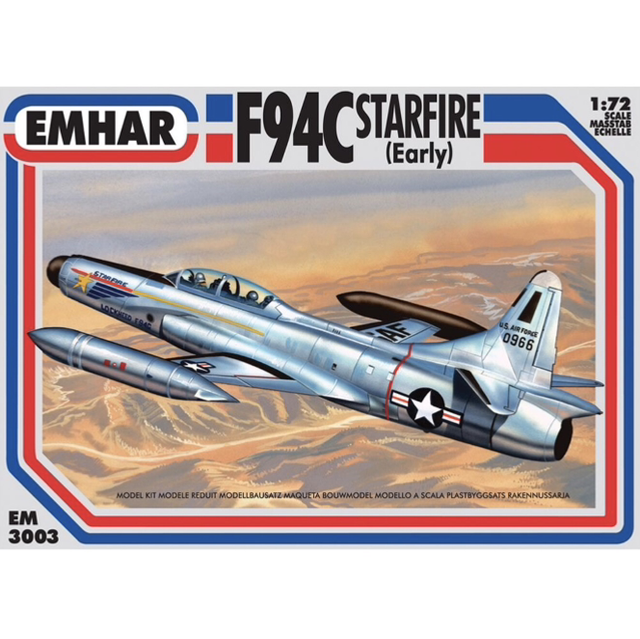 EMHAR PKEM3003 1:72 Scale US Air Force F-94C Starfire Early Jet Fighter Aircraft Kit