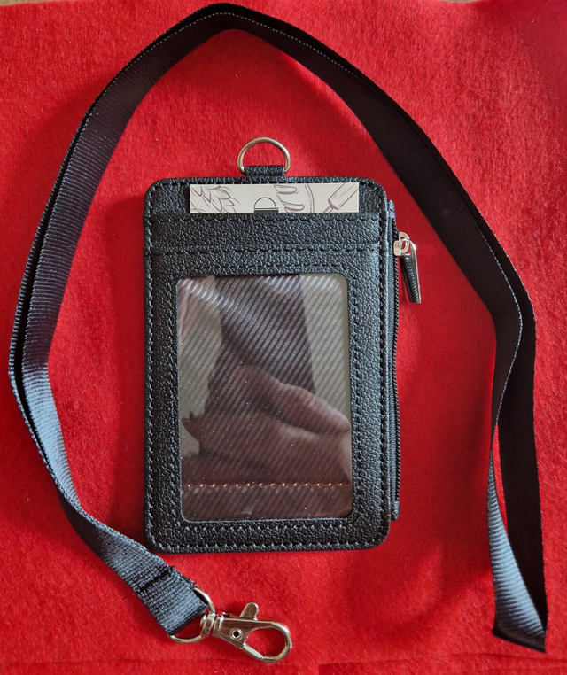 Porte-carte, porte-monnaie, cuir, tour de cou