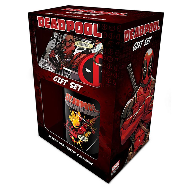 Marvel: Deadpool (Merc Goals) Mug Coaster Keychain Gift Set